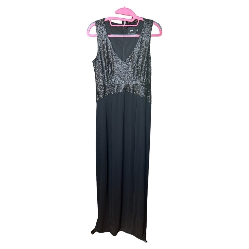 Asos black with sequins maternity dress